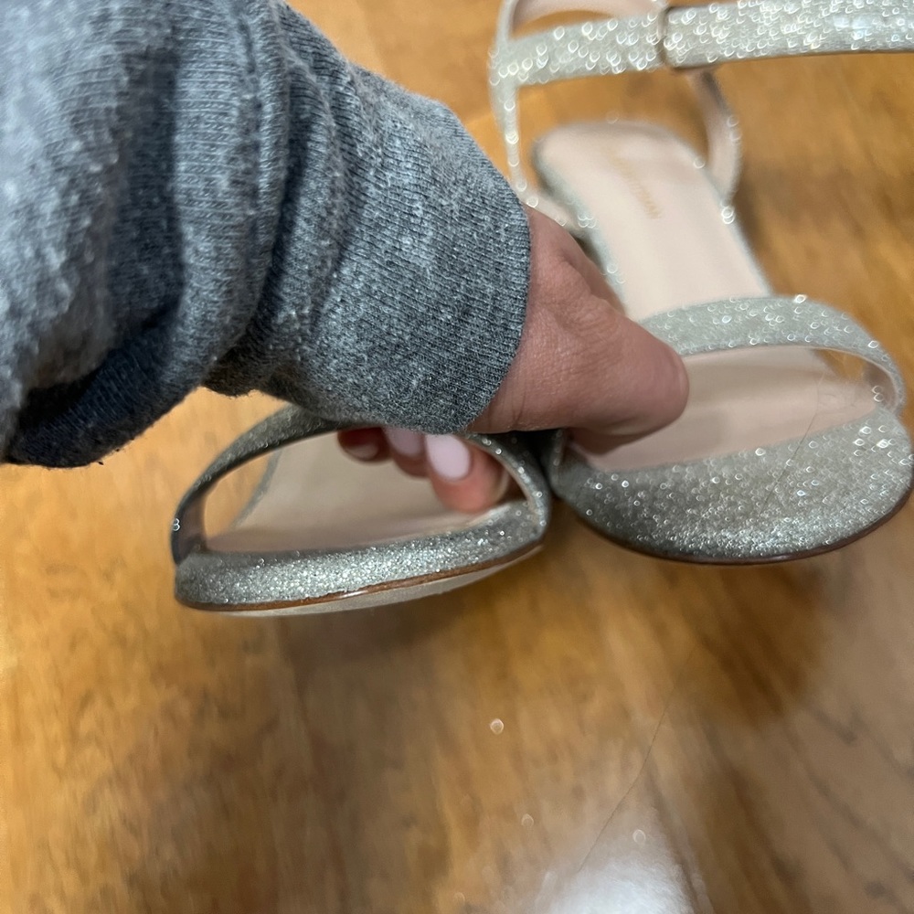 Stuart Weitzman Glitter Block Sandal Heel. Size 6 - image 6